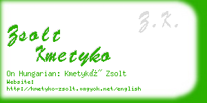 zsolt kmetyko business card